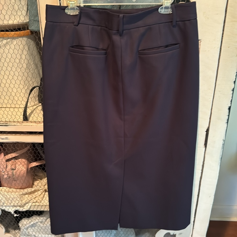 Tibi classic black lined cotton gabardine skirt, size 10, EUC, $135. - Picture 2 of 7